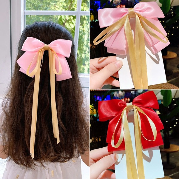 Bulk Jewelry Wholesale Hair Clips large bow tassel ribbon JDC-HC-bd059 Wholesale factory from China YIWU China