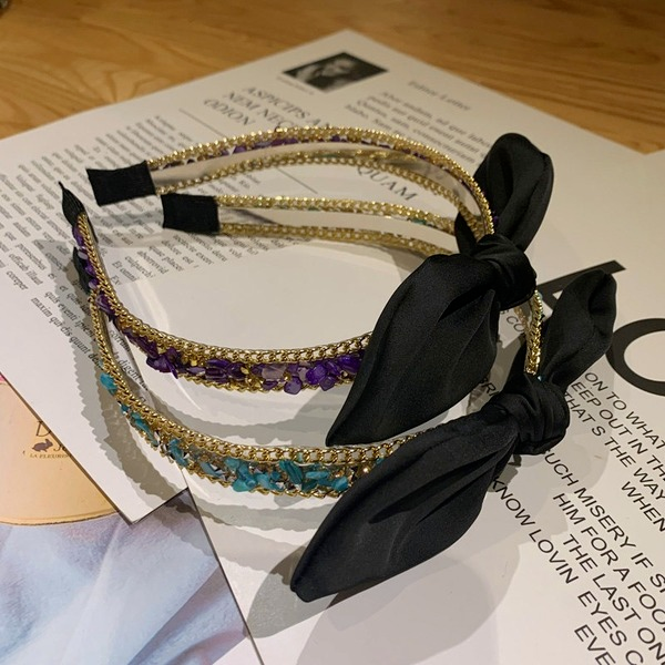 Bulk Jewelry Wholesale hair hoops, black bows and colored stones JDC-HD-sj033 Wholesale factory from China YIWU China
