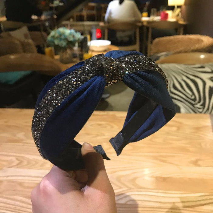 Bulk Jewelry Wholesale hairband rhinestone velvet knot JDC-HD-sj020 Wholesale factory from China YIWU China