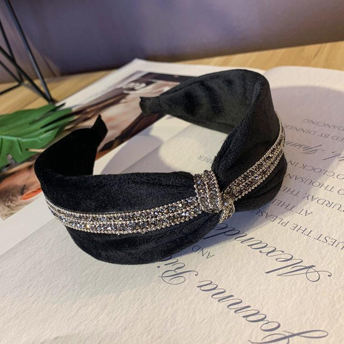 Bulk Jewelry Wholesale hairband rhinestone velvet knot JDC-HD-sj020 Wholesale factory from China YIWU China