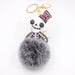 Wholesale Halloween Leather Skull Imitation Hair Hair Ball Keychain JDC-KC-Zuge030 Keychains 祖格 shuangs black Wholesale Jewelry JoyasDeChina Joyas De China
