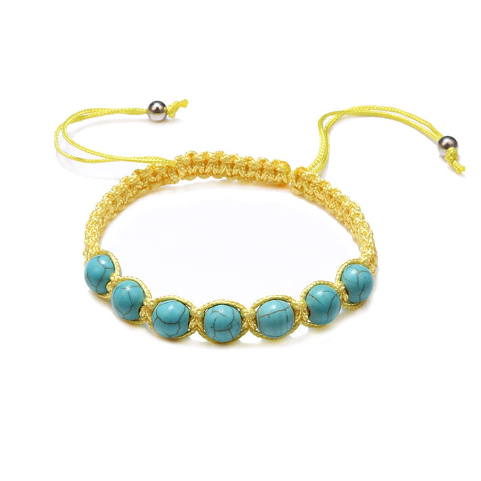 Wholesale Hand Braided Turquoise 8mm Beaded Bracelet JDC-BT-JiuJ015 Bracelet 九江 Wholesale Jewelry JoyasDeChina Joyas De China