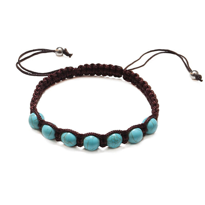 Wholesale Hand Braided Turquoise 8mm Beaded Bracelet JDC-BT-JiuJ015 Bracelet 九江 Wholesale Jewelry JoyasDeChina Joyas De China