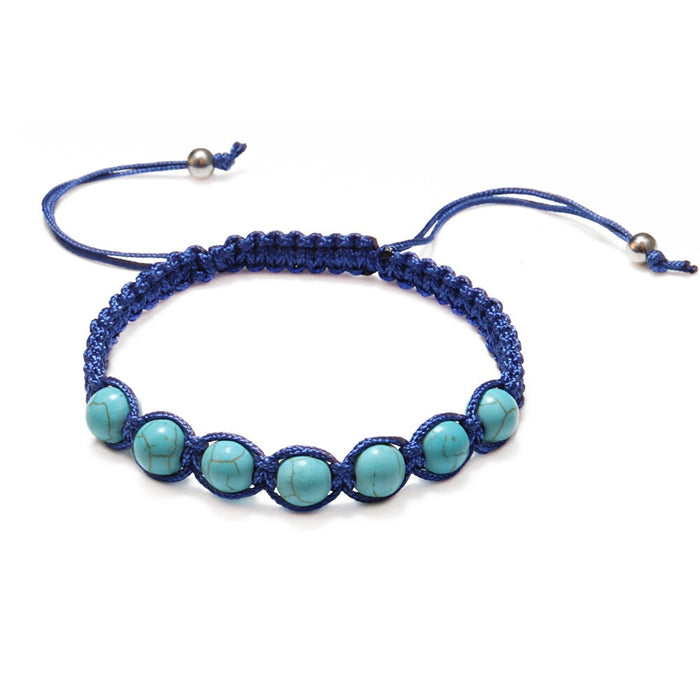 Wholesale Hand Braided Turquoise 8mm Beaded Bracelet JDC-BT-JiuJ015 Bracelet 九江 Wholesale Jewelry JoyasDeChina Joyas De China