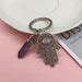 Wholesale Hand of Fatima Zinc Alloy Hexagon Pillar Crystal Couple Keychain JDC-KC-ShuoYu001 Keychains 硕屿 Wholesale Jewelry JoyasDeChina Joyas De China