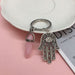 Wholesale Hand of Fatima Zinc Alloy Hexagon Pillar Crystal Couple Keychain JDC-KC-ShuoYu001 Keychains 硕屿 Wholesale Jewelry JoyasDeChina Joyas De China