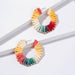 Wholesale hand-woven geometric oval raffle earrings JDC-ES-ManY018 Earrings 满溢 Wholesale Jewelry JoyasDeChina Joyas De China