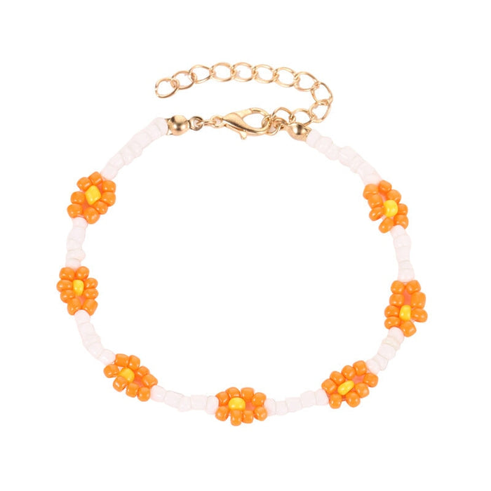 Wholesale Hand Woven Seed Beads Colorful Flower Bracelet JDC-BT-A025 Bracelet 妙雅 04 orange Wholesale Jewelry JoyasDeChina Joyas De China