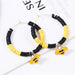 Wholesale handmade accessories soft ceramic material large circle alloy earrings JDC-ES-ManY016 Earrings 满溢 Wholesale Jewelry JoyasDeChina Joyas De China
