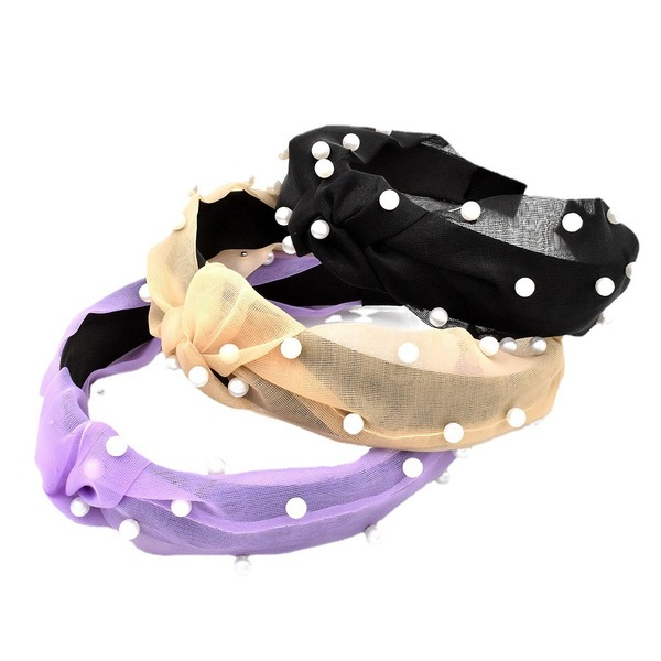 Bulk Jewelry Wholesale Headband  color fabric knotted Pearl JDC-HD-n062 Wholesale factory from China YIWU China