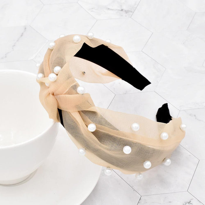 Bulk Jewelry Wholesale Headband  color fabric knotted Pearl JDC-HD-n062 Wholesale factory from China YIWU China