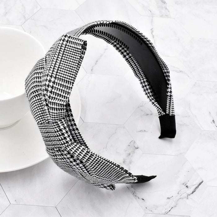 Bulk Jewelry Wholesale Headband  color Houndstooth large bow JDC-HD-n102 Wholesale factory from China YIWU China