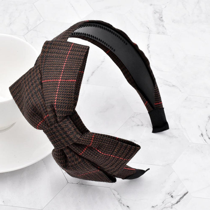 Bulk Jewelry Wholesale Headband  color Houndstooth large bow JDC-HD-n102 Wholesale factory from China YIWU China