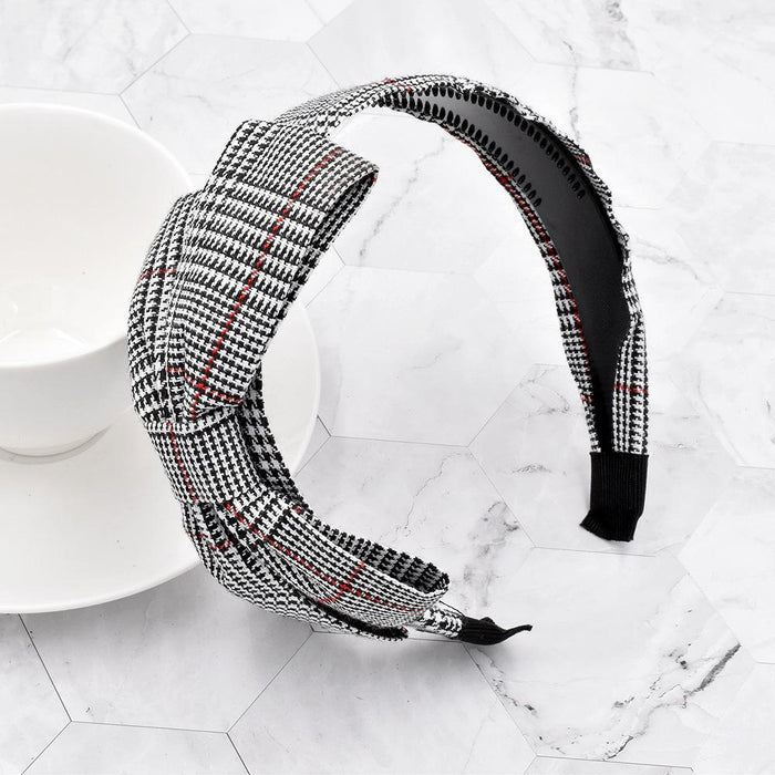Bulk Jewelry Wholesale Headband  color Houndstooth large bow JDC-HD-n102 Wholesale factory from China YIWU China