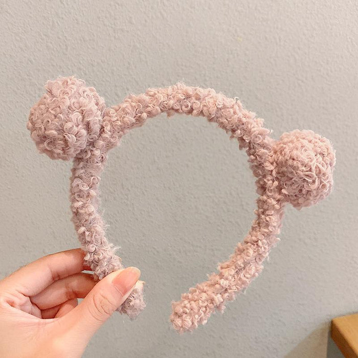 Bulk Jewelry Wholesale  Headband cute bear hairband plush ball JDC-HD-i039 Wholesale factory from China YIWU China