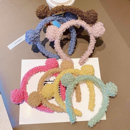 Bulk Jewelry Wholesale  Headband cute bear hairband plush ball JDC-HD-i039 Wholesale factory from China YIWU China