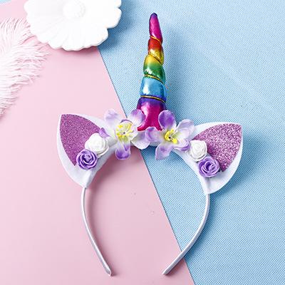 Bulk Jewelry Wholesale  Headband dream unicorn flower hairband JDC-HD-i067 Wholesale factory from China YIWU China