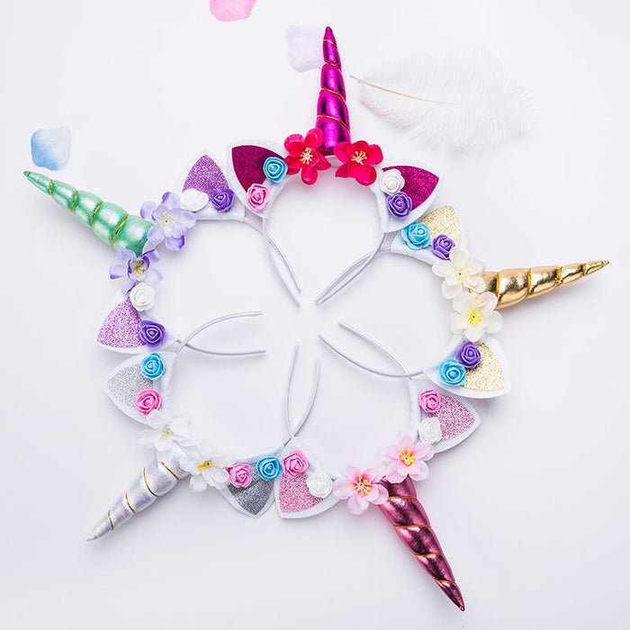 Bulk Jewelry Wholesale  Headband dream unicorn flower hairband JDC-HD-i067 Wholesale factory from China YIWU China