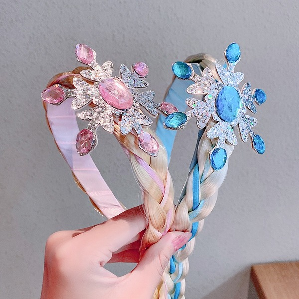 Bulk Jewelry Wholesale  Headband ice and snow Qiyuan children's wig braid bowknot gauze JDC-HS-i100 Wholesale factory from China YIWU China