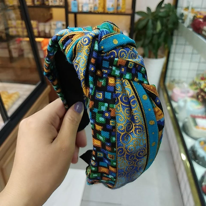 Bulk Jewelry Wholesale headband Printed linen JDC-HD-O082 Wholesale factory from China YIWU China