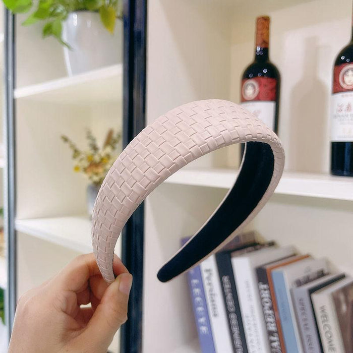 Bulk Jewelry Wholesale Headband woven pattern solid color PU leather JDC-HD-sj037 Wholesale factory from China YIWU China