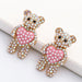 Wholesale Heart Bear Alloy Rhinestone Earrings JDC-ES-JJ350 Earrings 聚嘉 Wholesale Jewelry JoyasDeChina Joyas De China