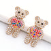 Wholesale Heart Bear Alloy Rhinestone Earrings JDC-ES-JJ350 Earrings 聚嘉 Wholesale Jewelry JoyasDeChina Joyas De China