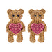 Wholesale Heart Bear Alloy Rhinestone Earrings JDC-ES-JJ350 Earrings 聚嘉 Wholesale Jewelry JoyasDeChina Joyas De China