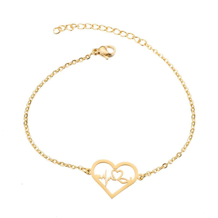 Bulk Jewelry Wholesale heart pendant love bracelet  JDC-ST-L047 Wholesale factory from China YIWU China