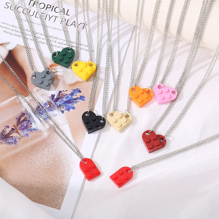 Wholesale heart shape double layer bead chain alloy necklace JDC-NE-F042 Necklaces 韩之尚 Wholesale Jewelry JoyasDeChina Joyas De China