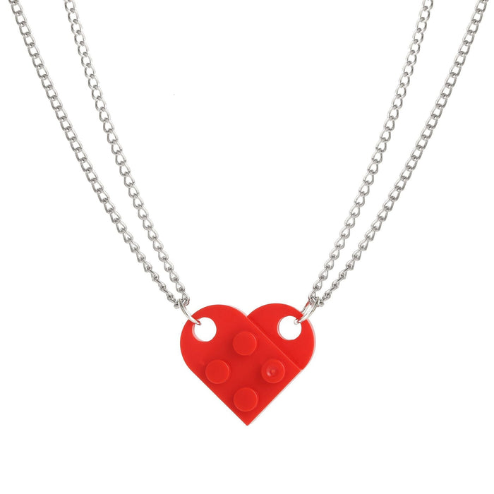 Wholesale heart shape double layer bead chain alloy necklace JDC-NE-F042 Necklaces 韩之尚 Wholesale Jewelry JoyasDeChina Joyas De China
