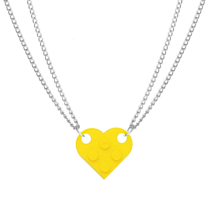 Wholesale heart shape double layer bead chain alloy necklace JDC-NE-F042 Necklaces 韩之尚 C15-01-29 Wholesale Jewelry JoyasDeChina Joyas De China
