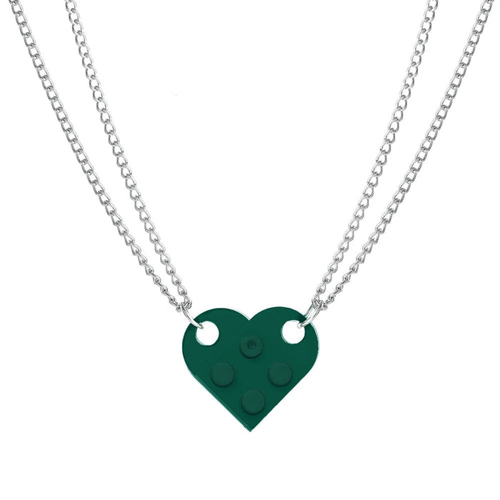 Wholesale heart shape double layer bead chain alloy necklace JDC-NE-F042 Necklaces 韩之尚 C15-01-30 Wholesale Jewelry JoyasDeChina Joyas De China