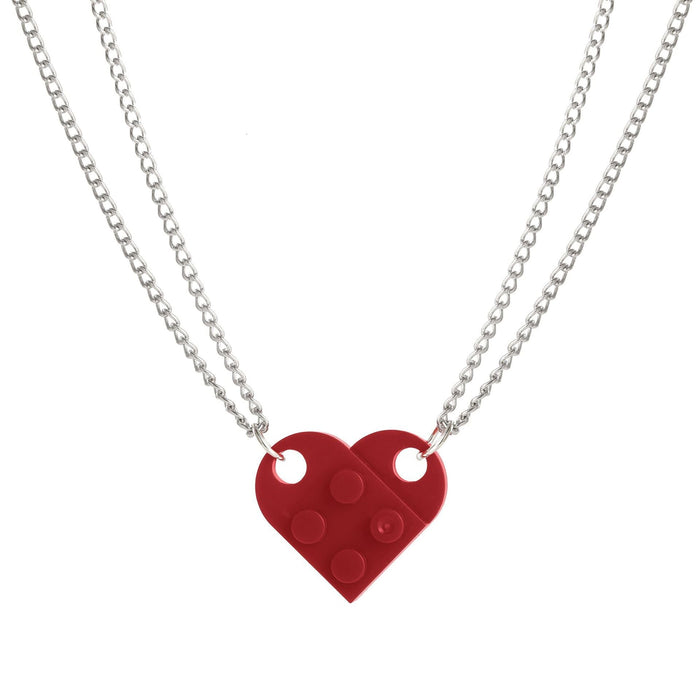 Wholesale heart shape double layer bead chain alloy necklace JDC-NE-F042 Necklaces 韩之尚 C15-01-49 Wholesale Jewelry JoyasDeChina Joyas De China