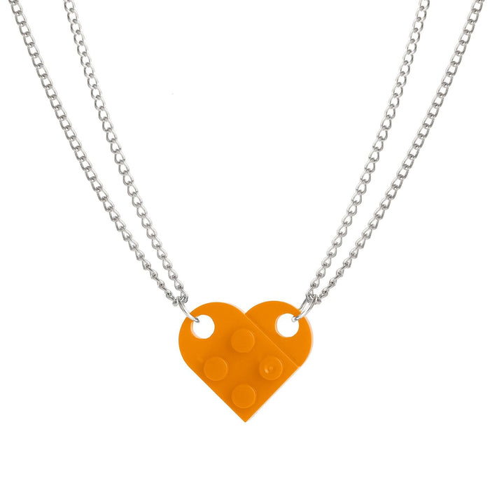 Wholesale heart shape double layer bead chain alloy necklace JDC-NE-F042 Necklaces 韩之尚 C15-01-61 Wholesale Jewelry JoyasDeChina Joyas De China
