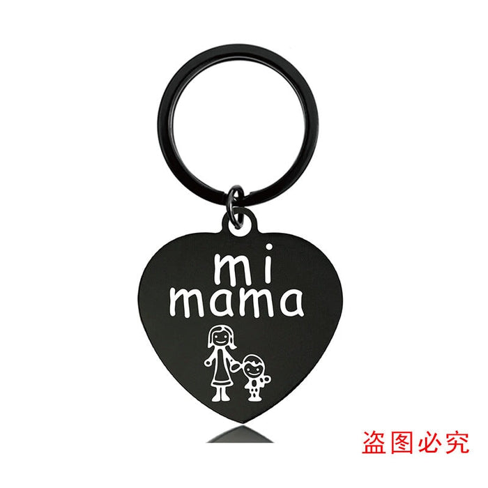 Wholesale Heart Shaped Mom Mother's Day Metal Keychain JDC-KC-GangGu012 Keychains 钢古 Wholesale Jewelry JoyasDeChina Joyas De China
