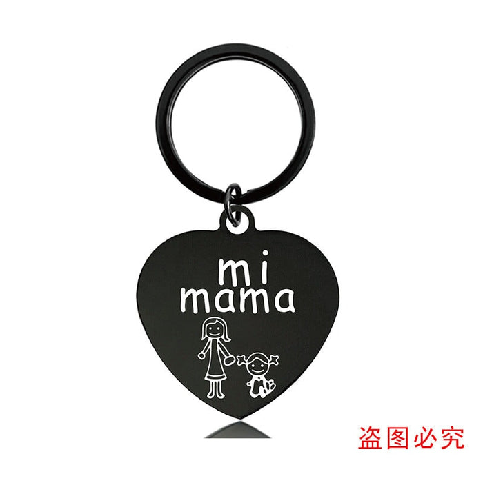 Wholesale Heart Shaped Mom Mother's Day Metal Keychain JDC-KC-GangGu012 Keychains 钢古 Wholesale Jewelry JoyasDeChina Joyas De China