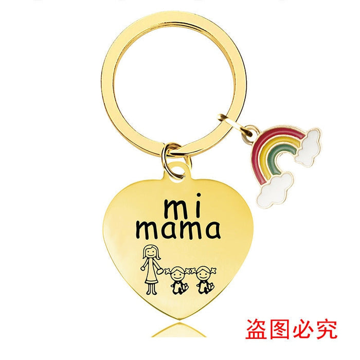 Wholesale Heart Shaped Mother's Day Metal Keychain JDC-KC-GangGu013 Keychains 钢古 CHX009 Wholesale Jewelry JoyasDeChina Joyas De China