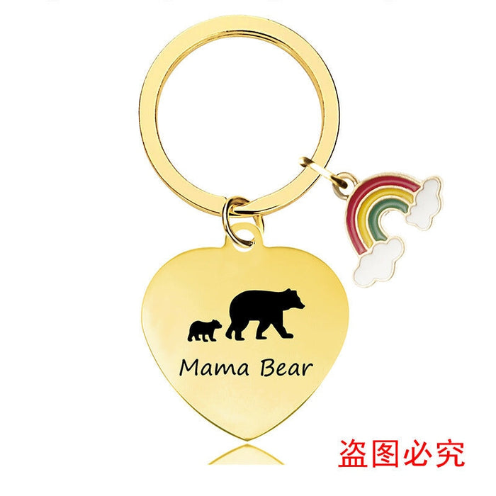 Wholesale Heart Shaped Mother's Day Metal Keychain JDC-KC-GangGu013 Keychains 钢古 CHX013 Wholesale Jewelry JoyasDeChina Joyas De China