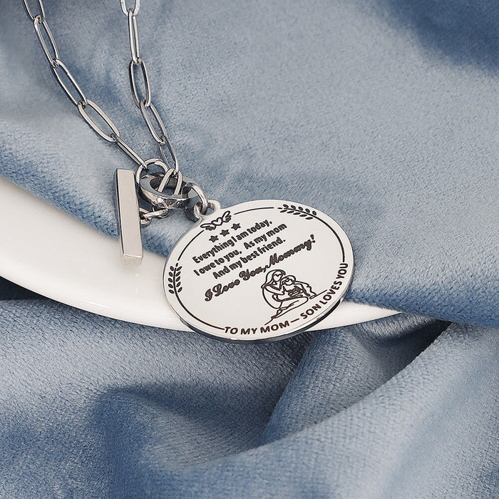 Wholesale heart-shaped mother's Day two-color Necklace JDC-NE-Mail015 Necklaces 麦伦 Wholesale Jewelry JoyasDeChina Joyas De China