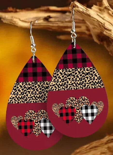 Wholesale Heart Shaped PU Leather Earrings JDC-ES-Saip001 Earrings 赛蒲 1 Wholesale Jewelry JoyasDeChina Joyas De China