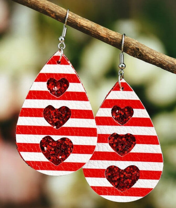 Wholesale Heart Shaped PU Leather Earrings JDC-ES-Saip001 Earrings 赛蒲 6 Wholesale Jewelry JoyasDeChina Joyas De China