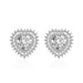 Wholesale heart-shaped sapphire plated silver stud earrings JDC-ES-BZ021 Earrings 标志 Wholesale Jewelry JoyasDeChina Joyas De China