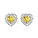 Wholesale heart-shaped sapphire plated silver stud earrings JDC-ES-BZ021 Earrings 标志 Wholesale Jewelry JoyasDeChina Joyas De China