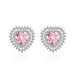 Wholesale heart-shaped sapphire plated silver stud earrings JDC-ES-BZ021 Earrings 标志 Wholesale Jewelry JoyasDeChina Joyas De China
