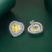 Wholesale heart-shaped sapphire plated silver stud earrings JDC-ES-BZ021 Earrings 标志 Wholesale Jewelry JoyasDeChina Joyas De China