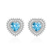 Wholesale heart-shaped sapphire plated silver stud earrings JDC-ES-BZ021 Earrings 标志 biue Wholesale Jewelry JoyasDeChina Joyas De China