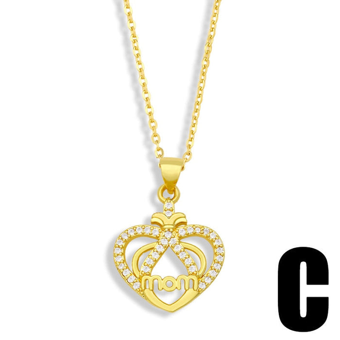 Wholesale heart-shaped short Mother's Day necklace JDC-NE-AOS017 Necklaces 翱昇 Wholesale Jewelry JoyasDeChina Joyas De China