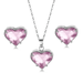 Wholesale Heart Shaped Zircon Artificial Stone Copper Necklace Earring Set MOQ≥2 JDC-NE-Kas006 Necklaces 卡诗 Wholesale Jewelry JoyasDeChina Joyas De China