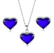 Wholesale Heart Shaped Zircon Artificial Stone Copper Necklace Earring Set MOQ≥2 JDC-NE-Kas006 Necklaces 卡诗 blue Wholesale Jewelry JoyasDeChina Joyas De China